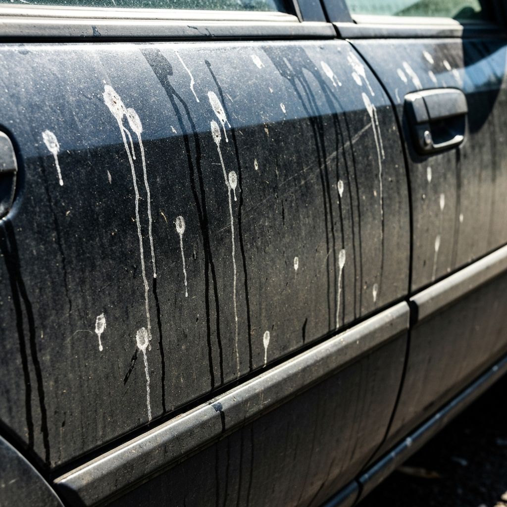 Car before detailing, dirty and neglected